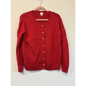 A New Day Women's Red Button Front Knit Cardigan Sweater Cotton XXL